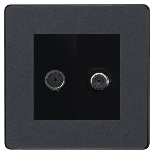 BG Evolve Matt Grey TV & Satellite Socket PCDMGTVSATB Available from RS Electrical Supplies