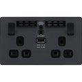 BG Evolve Matt Grey WiFi Extender with 13A double USB Socket PCDMG22UWRB Available from RS Electrical Supplies