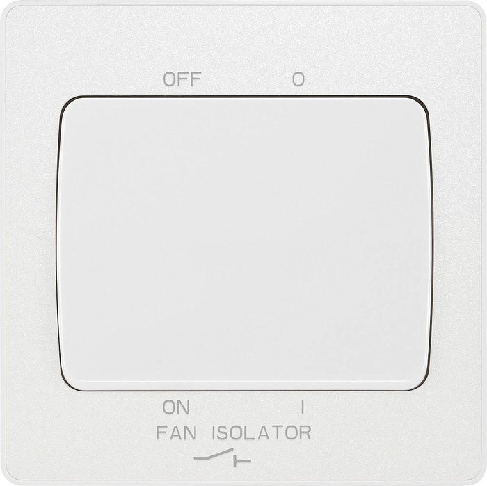 BG Evolve Pearl White 10A Fan Isolator Switch PCDCL15W Available from RS Electrical Supplies