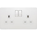 BG Evolve Pearl White 13A Double Socket PCDCL22W Available from RS Electrical Supplies