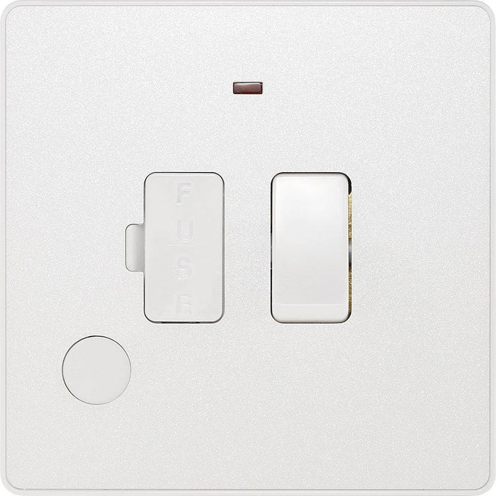 BG Evolve Pearl White 13A Switched Spur with LED and Flex Outlet PCDCL52W Available from RS Electrical Supplies