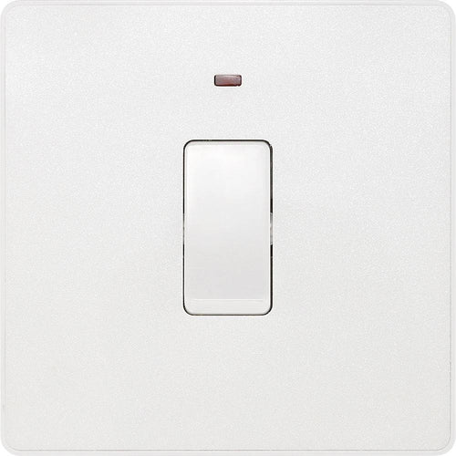 BG Evolve Pearl White 20A Double Pole Switch with LED PCDCL31W