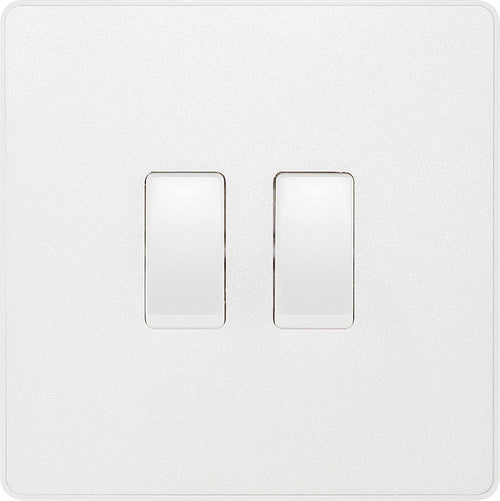 BG Evolve Pearl White 2G 2W Light Switch PCDCL42W