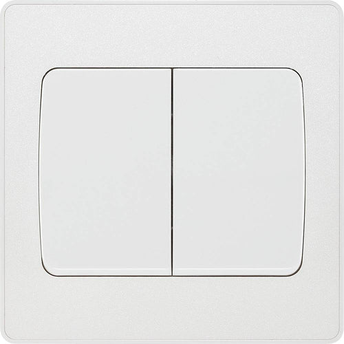 BG Evolve Pearl White 2G 2W Wide Rocker Light Switch PCDCL42WW