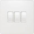 BG Evolve Pearl White 3G 2W Light Switch PCDCL43W Available from RS Electrical Supplies