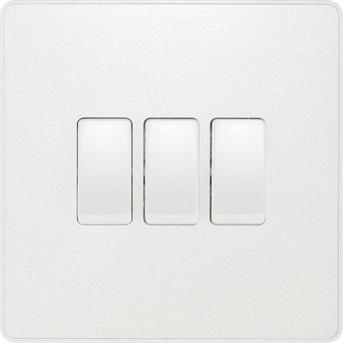 BG Evolve Pearl White 3G 2W Light Switch PCDCL43W