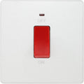 BG Evolve Pearl White 45A double pole switch with LED PCDCL74W Available from RS Electrical Supplies