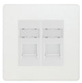 BG Evolve Pearl White Double RJ45 Cat5E Data Outlet PCDCLRJ452W Available from RS Electrical Supplies