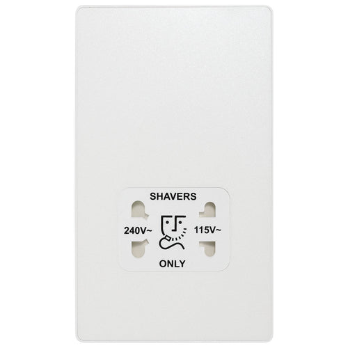 BG Evolve Pearl White Dual Voltage Shaver Socket PCDCL20W