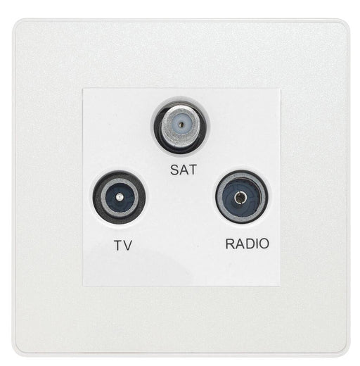BG Evolve Pearl White TV/FM/SAT Socket PCDCLTRIW Available from RS Electrical Supplies