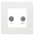 BG Evolve Pearl White TV & FM Socket PCDCLTVFMW Available from RS Electrical Supplies