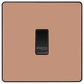 BG Evolve Polished Copper 10A Retractive Press Switch PCDCP14B Available from RS Electrical Supplies