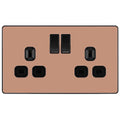 BG Evolve Polished Copper 13A Double Socket PCDCP22B Available from RS Electrical Supplies