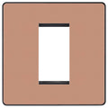 BG Evolve Polished Copper 1G Euro Module Plate PCDCPEMS1B Available from RS Electrical Supplies