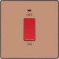 BG Evolve Polished Copper 45A Cooker Switch with LED PCDCP74B Available from RS Electrical Supplies