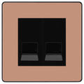 BG Evolve Polished Copper Double Master Telephone Socket PCDCPBTM2B Available from RS Electrical Supplies
