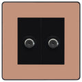 BG Evolve Polished Copper Double Satellite Socket PCDCP612B Available from RS Electrical Supplies