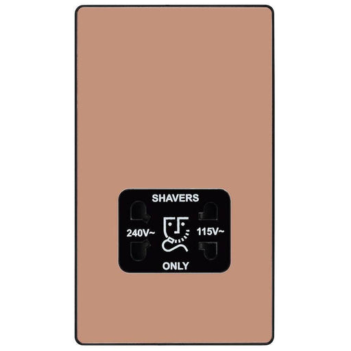 BG Evolve Polished Copper Dual Voltage Shaver Socket PCDCP20B Available from RS Electrical Supplies