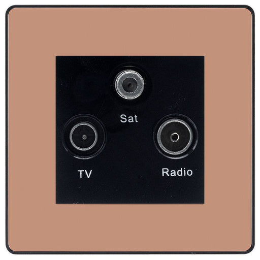 BG Evolve Polished Copper TV/FM/SAT Socket PCDCPTRIB Available from RS Electrical Supplies