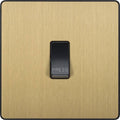 BG Evolve Satin Brass 10A Retractive Press Switch PCDSB14B Available from RS Electrical Supplies
