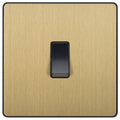 BG Evolve Satin Brass 1G 2W Light Switch PCDSB12B Available from RS Electrical Supplies