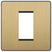 BG Evolve Satin Brass 1G Euro Module Plate PCDSBEMS1B Available from RS Electrical Supplies