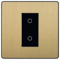 BG Evolve Satin Brass 1G Secondary Touch Dimmer Switch PCDSBTDS1B Available from RS Electrical Supplies