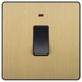 BG Evolve Satin Brass 20A Double Pole Switch with LED PCDSB31B Available from RS Electrical Supplies