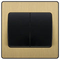 BG Evolve Satin Brass 2G 2W Wide Rocker Light Switch PCDSB42WB Available from RS Electrical Supplies
