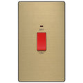 BG Evolve Satin Brass 45A double pole switch with LED PCDSB72B Available from RS Electrical Supplies