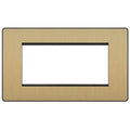 BG Evolve Satin Brass 4G Euro Module Plate PCDSBEMR4B Available from RS Electrical Supplies