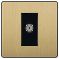BG Evolve Satin Brass Co-axial Socket PCDSB60B Available from RS Electrical Supplies