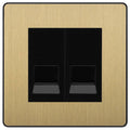 BG Evolve Satin Brass Double Master Telephone Socket PCDSBBTM2B Available from RS Electrical Supplies