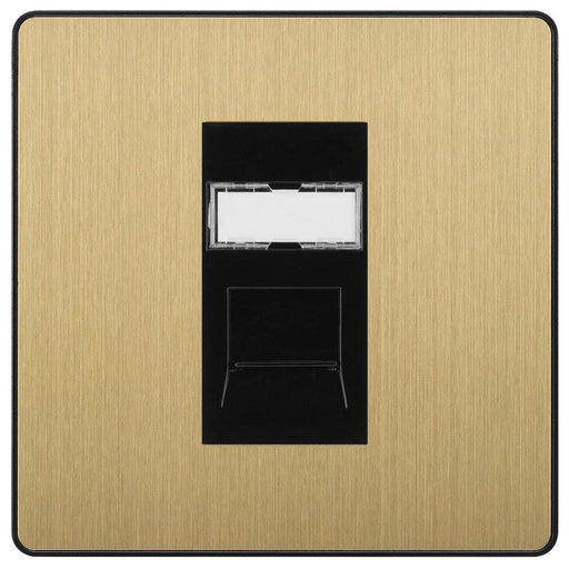 BG Evolve Satin Brass RJ45 Cat5E Data Outlet PCDSBRJ451B Available from RS Electrical Supplies