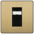BG Evolve Satin Brass RJ45 Cat6 Data Outlet PCDSBRJ4516B Available from RS Electrical Supplies