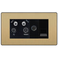 BG Evolve Satin Brass TV/FM/SAT Combination TV Socket PCDSBQUAD2B Available from RS Electrical Supplies
