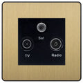 BG Evolve Satin Brass TV/FM/SAT Socket PCDSBTRIB Available from RS Electrical Supplies