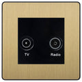 BG Evolve Satin Brass TV & FM Socket PCDSBTVFMB Available from RS Electrical Supplies