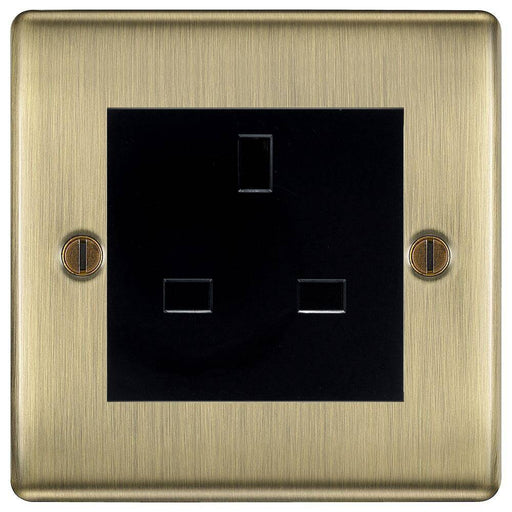 BG Nexus Metal Antique Brass 13A Unswitched Socket NABUSSB Available from RS Electrical Supplies