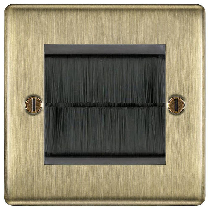 BG Nexus Metal Antique Brass 2G Cable Brush Outlet NABEMS2BRAvailable from RS Electrical Supplies