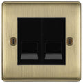 BG Nexus Metal Antique Brass Double Master Telephone Socket NABBTM2B Available from RS Electrical Supplies