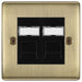 BG Nexus Metal Antique Brass Double RJ45 Cat6 Data Outlet NABRJ4526B Available from RS Electrical Supplies