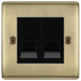 BG Nexus Metal Antique Brass Double Secondary Telephone Socket NABBTS2B Available from RS Electrical Supplies