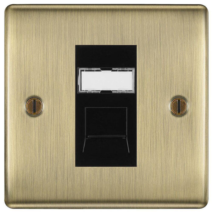 BG Nexus Metal Antique Brass RJ45 Cat6 Data Outlet NABRJ4516B Available from RS Electrical Supplies