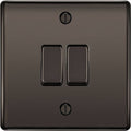 BG Nexus Metal Black Nickel 2G Intermediate Light Switch NBN2GINT Available from RS Electrical Supplies