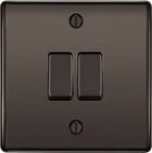BG Nexus Metal Black Nickel 2G Intermediate Light Switch NBN2GINT