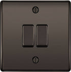 BG Nexus Metal Black Nickel 2W & Intermediate Light Switch NBN2WINT