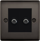 BG Nexus Metal Black Nickel Double Satellite Socket NBN642B