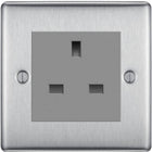 BG Nexus Metal Brushed Steel 13A Unswitched Socket NBS23G