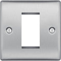 BG Nexus Metal Brushed Steel 1G Euro Plate NBSEMS1 Available from RS Electrical Supplies